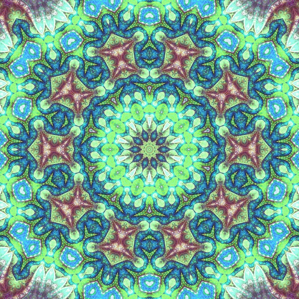 Mandala frattale verde, opere d'arte digitali per la grafica creativa — Foto Stock