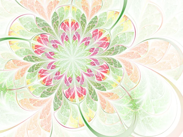 Light spring themed fractal flower, digital artwork for creative graphic design — Stock Photo, Image