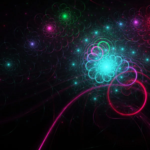 Dark colorful fractal spiral, digital artwork for creative graphic design — Stock Photo, Image