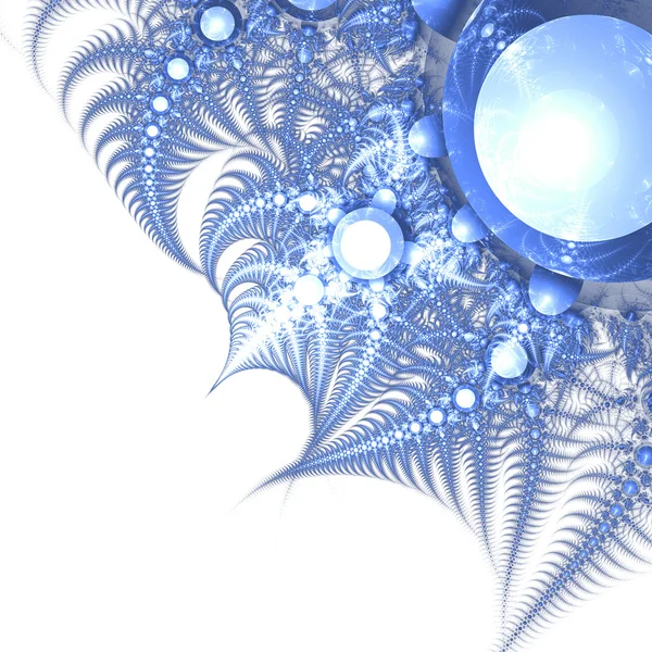 Glanzende blauwe fractal patroon, digitale kunst voor creatieve grafisch ontwerp — Stockfoto