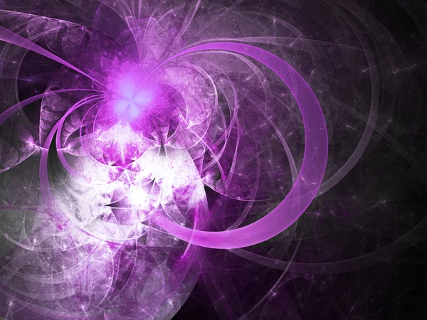 紫フラクタル蝶、創造的なグラフィック デザインのためのデジタル アート — ストック写真