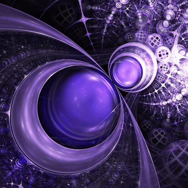 Dark violet fractal chaos, digital artwork for creative graphic design — Stock Photo, Image