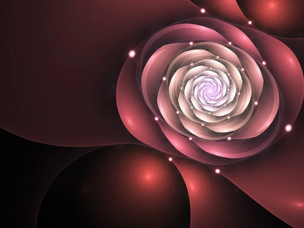 Dark red fractal flower, digital artwork for creative graphic design — Stock Photo, Image