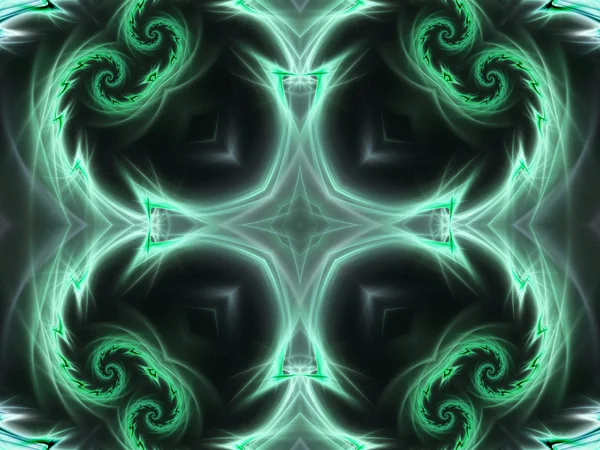 Yeşil fraktal mandala, yaratıcı grafik tasarım için dijital sanat — Stok fotoğraf