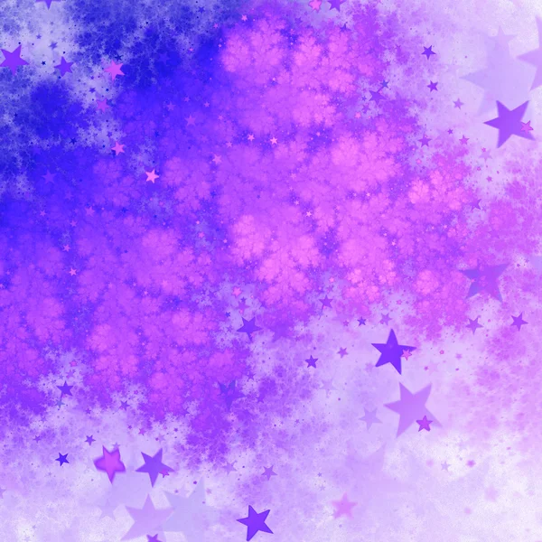 Purple fractal pattern with stars, digital artwork for creative graphic design — Stock Photo, Image