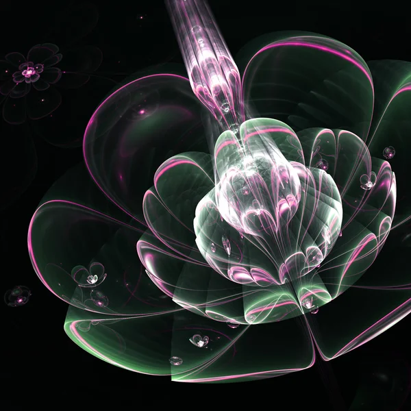 Dark fractal flower, digital artwork for creative graphic design — Stock Photo, Image