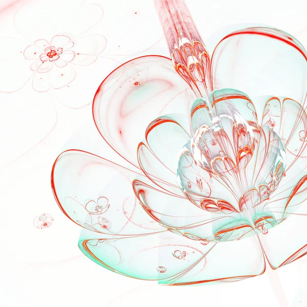 Světle červené fraktální květina, digitální kresba pro kreativní grafický design — Stock fotografie