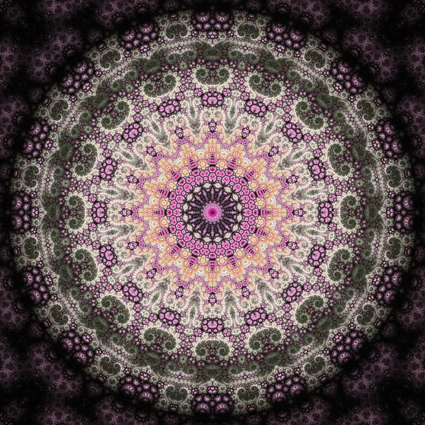 Circular fractal mandala, digital artwork for creative graphic design — Stock fotografie