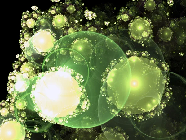 Dark green fractal fluffs, digital artwork for creative graphic design — Stockfoto