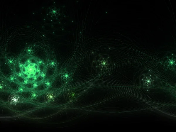 Green fractal spiral, digital artwork for creative graphic design — Stock Photo, Image