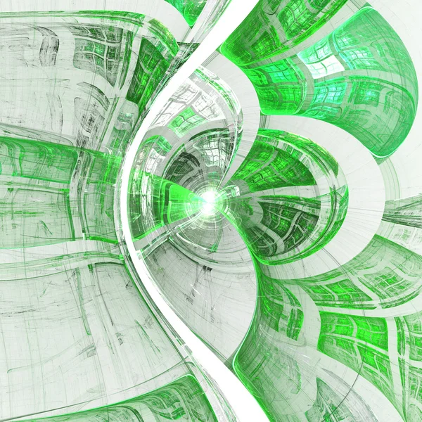 Light green fractal pattern, digital artwork for creative graphic design — 图库照片