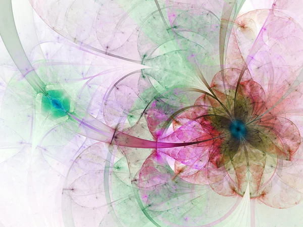 Красочная фрактальная бабочка или цветок, цифровые произведения искусства для творческого графического дизайна — стоковое фото