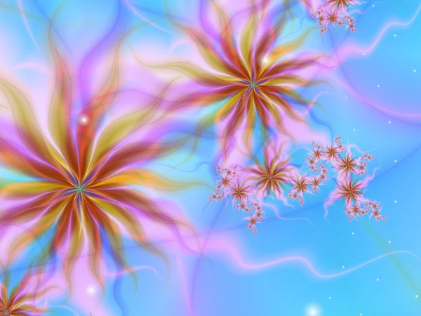 Light and smooth fractal flowers, digital artwork for creative graphic design — Stock Fotó
