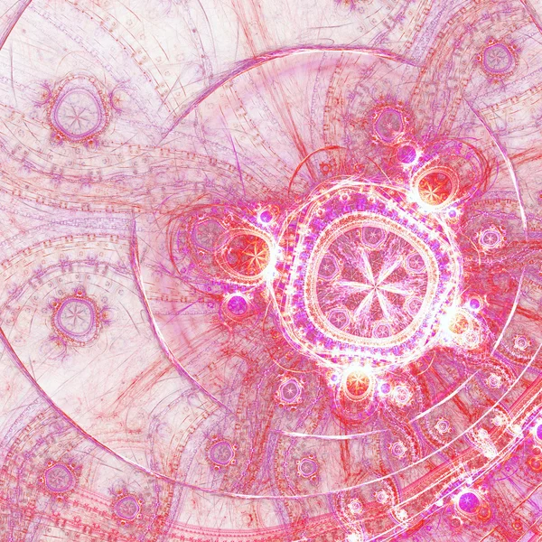 Pink fractal clockwork, digital artwork for creative graphic design — Stockfoto