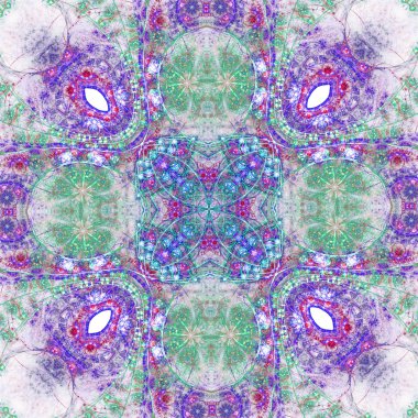 Sorunsuz fraktal mandala, yaratıcı grafik tasarım için dijital sanat