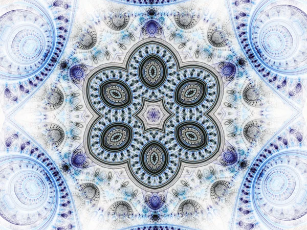 Niebieski kwiatowy mandali, cyfrowych dzieł sztuki na kreatywne projektowanie graficzne — Zdjęcie stockowe