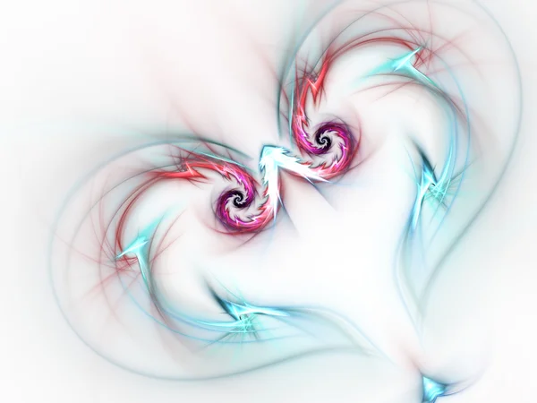 Coeur fractal coloré brillant, motif Saint-Valentin, illustration numérique pour la conception graphique créative — Photo