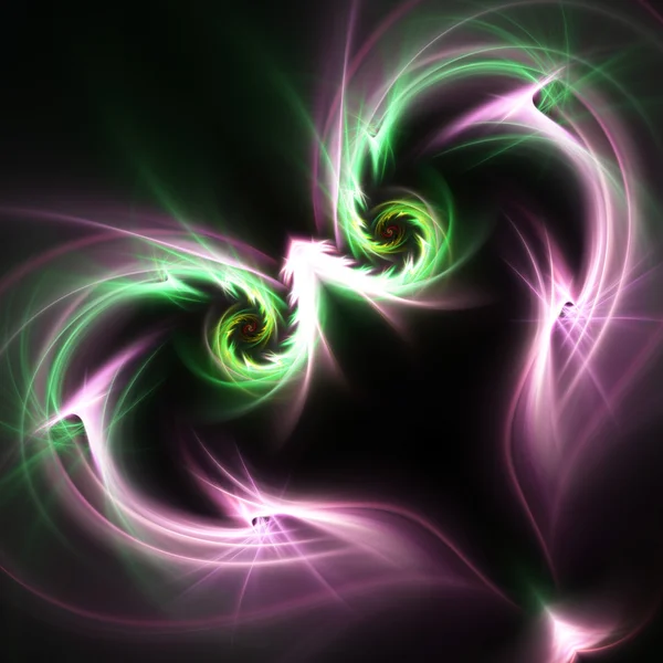 Pink and green fractal heart, valentine's day motive, digital artwork for creative graphic design — Stock Photo, Image