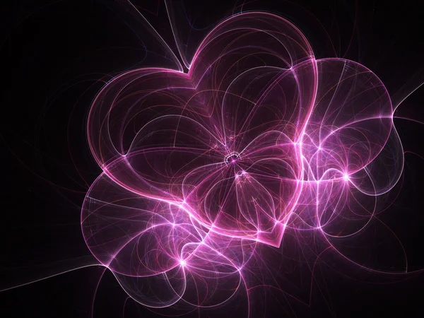 Coeur fractal violet foncé, motif Saint-Valentin, illustration numérique pour la conception graphique créative — Photo