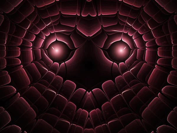 Corazón fractal rojo oscuro, motivo del día de San Valentín, ilustraciones digitales para un diseño gráfico creativo —  Fotos de Stock