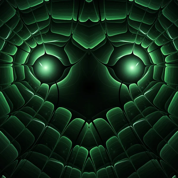 Coeur fractal vert foncé, motif Saint-Valentin, illustration numérique pour la conception graphique créative — Photo