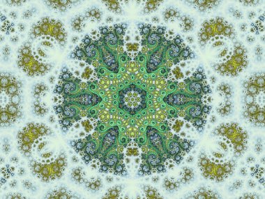 doğa temalı fraktal mandala, yaratıcı grafik tasarım için dijital sanat