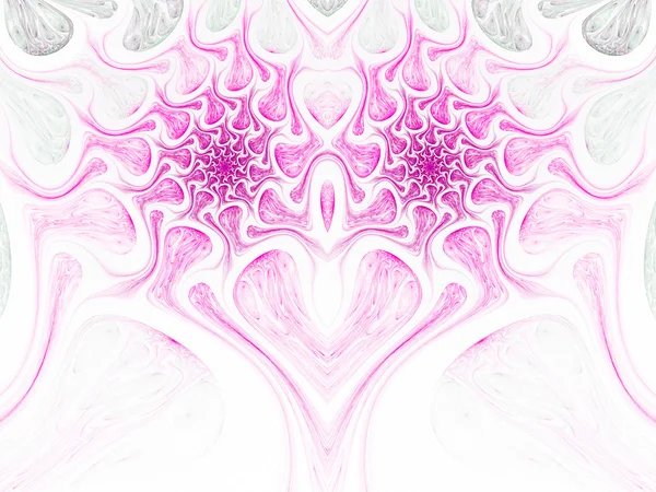 Corazón fractal rosa claro, motivo del día de San Valentín, obra de arte digital para el diseño gráfico creativo —  Fotos de Stock