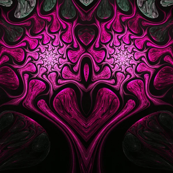 Corazón fractal rosa, motivo del día de San Valentín, obra de arte digital para el diseño gráfico creativo —  Fotos de Stock