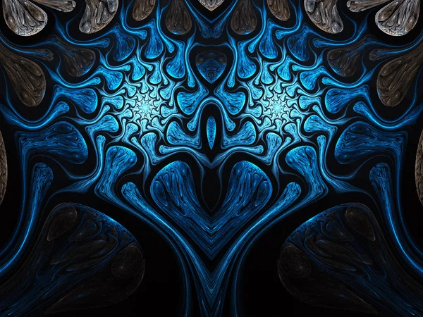 Corazón fractal azul, motivo del día de San Valentín, obra de arte digital para el diseño gráfico creativo —  Fotos de Stock