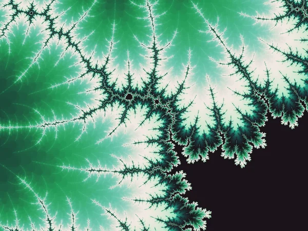 Padrão de espiral fractal verde, arte digital para design gráfico criativo — Fotografia de Stock