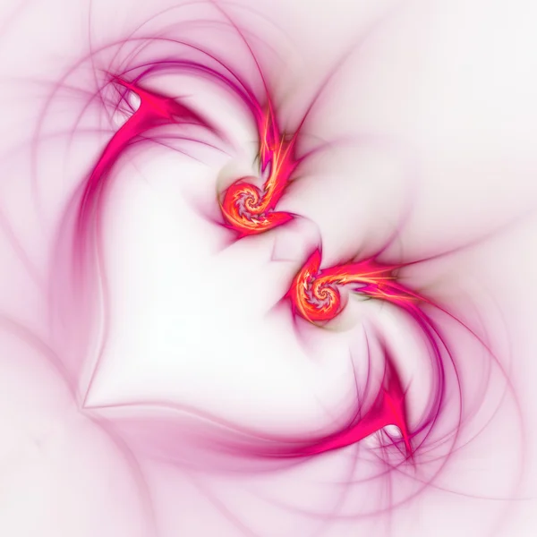 Electric red fractal heart, digital artwork for creative graphic design — Stock Photo, Image