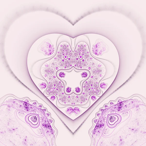 Light clockwork fractal heart, digital artwork for creative graphic design — Stock Photo, Image