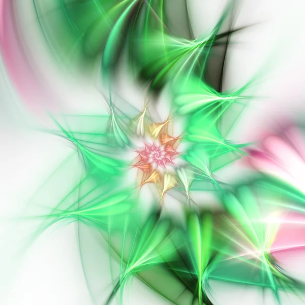Light colorful fractal spiral, digital artwork for creative graphic design — Stock Photo, Image
