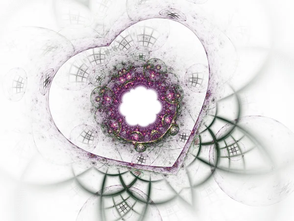 Corazón fractal púrpura, obra de arte digital para el diseño gráfico creativo — Foto de Stock