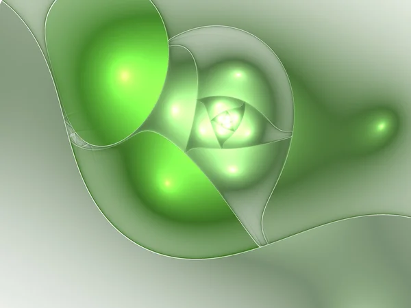 Giro fractal verde, obra de arte digital para el diseño gráfico creativo — Foto de Stock