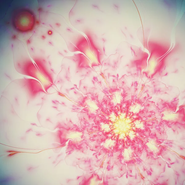Light pink fractal flower, digital artwork for creative graphic design — Stock Photo, Image