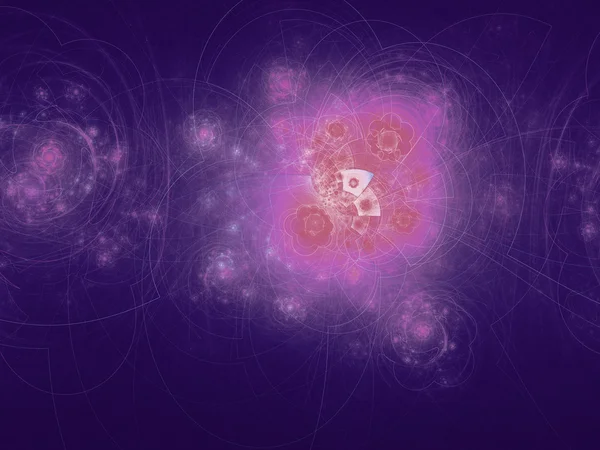 Giros y curvas fractales púrpuras, obras de arte digital para un diseño gráfico creativo — Foto de Stock