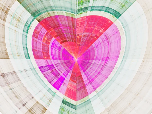 Colorful fractal heart, digital artwork for creative graphic design — Stock Photo, Image