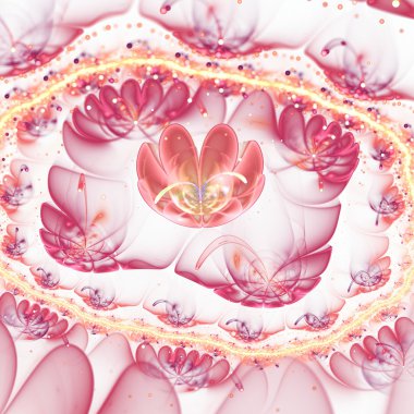 Soyut fraktal çiçek bokeh efektli, yaratıcı grafik tasarım için dijital sanat