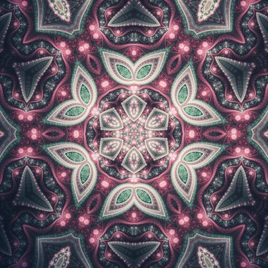Karmaşık fraktal mandala, yaratıcı grafik tasarım için dijital sanat