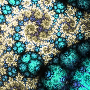 Colorful swirly fractal pattern, digital artwork for creative graphic design