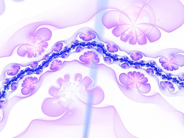Светло-фиолетовые фрактальные цветы, цифровые произведения искусства для творческого графического дизайна — стоковое фото