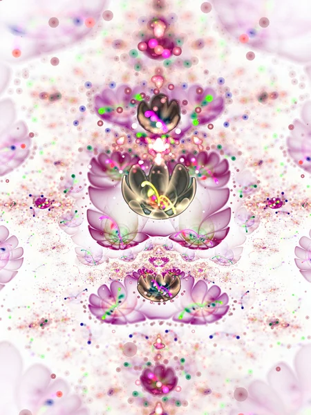 Soyut renkli çiçekler, yaratıcı grafik tasarım için dijital sanat — Stok fotoğraf