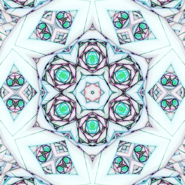 Leichtes fraktales Mandala, digitales Kunstwerk für kreatives Grafikdesign — Stockfoto