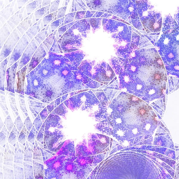 Patrón fractal violeta brillante con estrellas, obra de arte digital para el diseño gráfico creativo — Foto de Stock