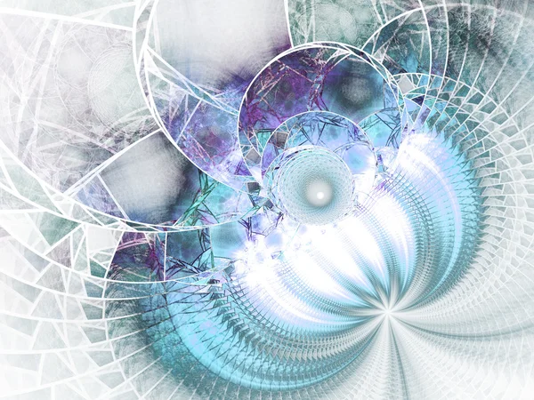 Vidrieras fractales azules, ilustraciones digitales para un diseño gráfico creativo — Foto de Stock