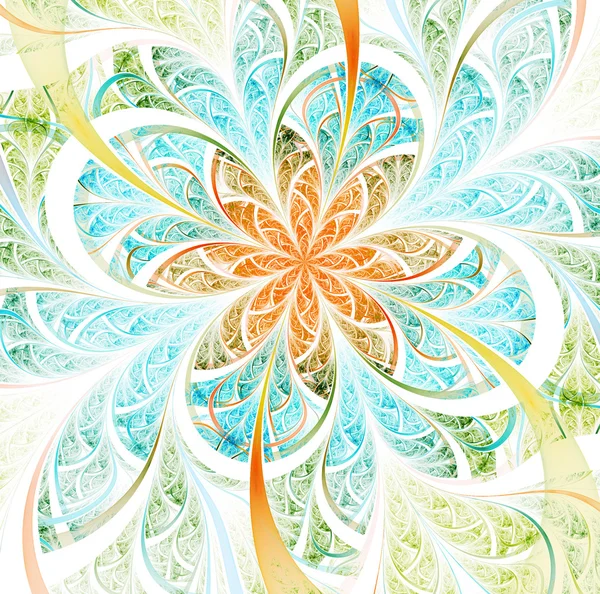 Light spring themed fractal flower, digital artwork for creative graphic design — Stock Photo, Image