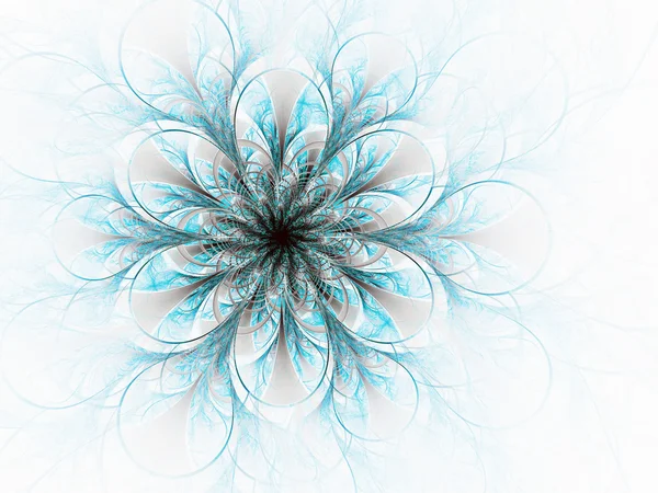 Flor fractal azul, obra de arte digital para design gráfico criativo — Fotografia de Stock