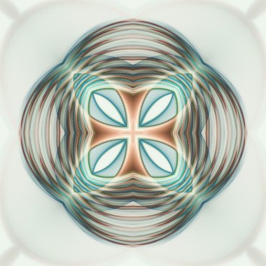 Yaratıcı grafik tasarımı için soyut fraktal mandala, dijital sanat çalışması