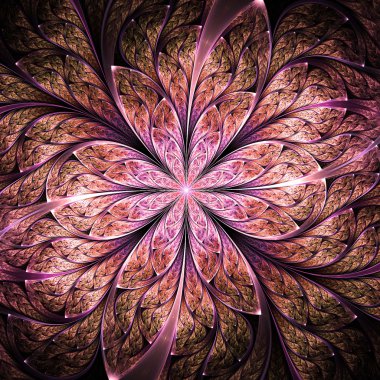 Koyu fraktal çiçek, yaratıcı grafik tasarımı için dijital sanat çalışması